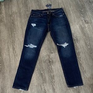 Abercrombie & Fitch Dark Blue Distressed Jeans